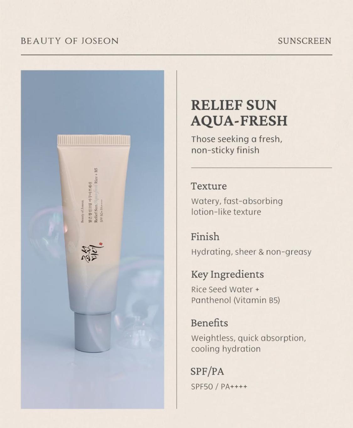 Belleza de Joseon Relief Sun Aqua-fresh Rice+B5