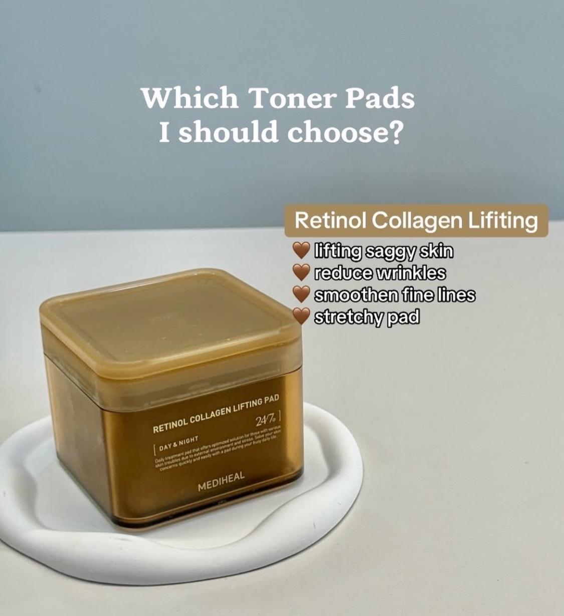 Mediheal Collagen Retinol lifting toner pad